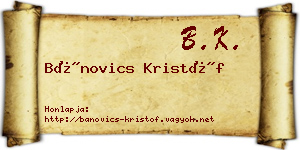 Bánovics Kristóf névjegykártya