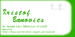 kristof banovics business card