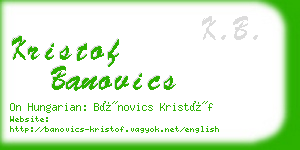 kristof banovics business card